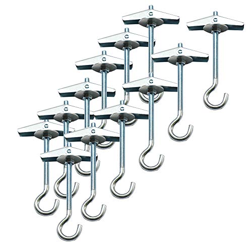 Ceiling Hooks 12 Packs Spring Toggle Wing Bolts Wall Fixing Ceiling Hooks Heavy Duty Pothook