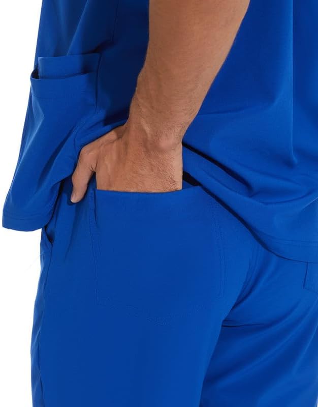 Scrub Pants for Men - Slim Jogger Pants with 5 Pockets, Yoga Waistband, Anti-Wrinkle Scrubs for Men Cozy Scrubs - Image 5