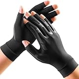 FREETOO Support Arthritis Gloves Women Men, Fingerless Compression Gloves with Grip for Sleeping Work, Orthopedic Hand and Finger Support Gloves for Carpal Tunnel, Swelling, Rheumatism, Tendinitis