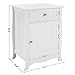 SONGMICS White Night Stand, Bathroom Floor Cabinet, End Table with Drawer, Wooden Bedside Table, Multifunctional Storage Organizer with Large Capacity, Easy to Assemble ULET02WT