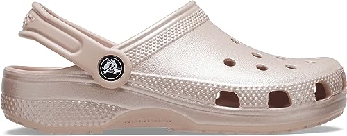 Image of Crocs Kids Classic Glitter Clogs, Pink Clay Shimmer, 11 Little Kid