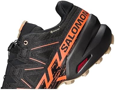 Salomon Tênis masculino Speedcross 6, Preto/laranja chocante