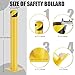 Safety Bollard Post, 42 Inch Height Steel Bollards, 4.5 Inch Diameter Parking Bollard, Yellow Powder Coated Safety Parking Barrier Post, for Traffic Sensitive Areas (42inch 4Pack)