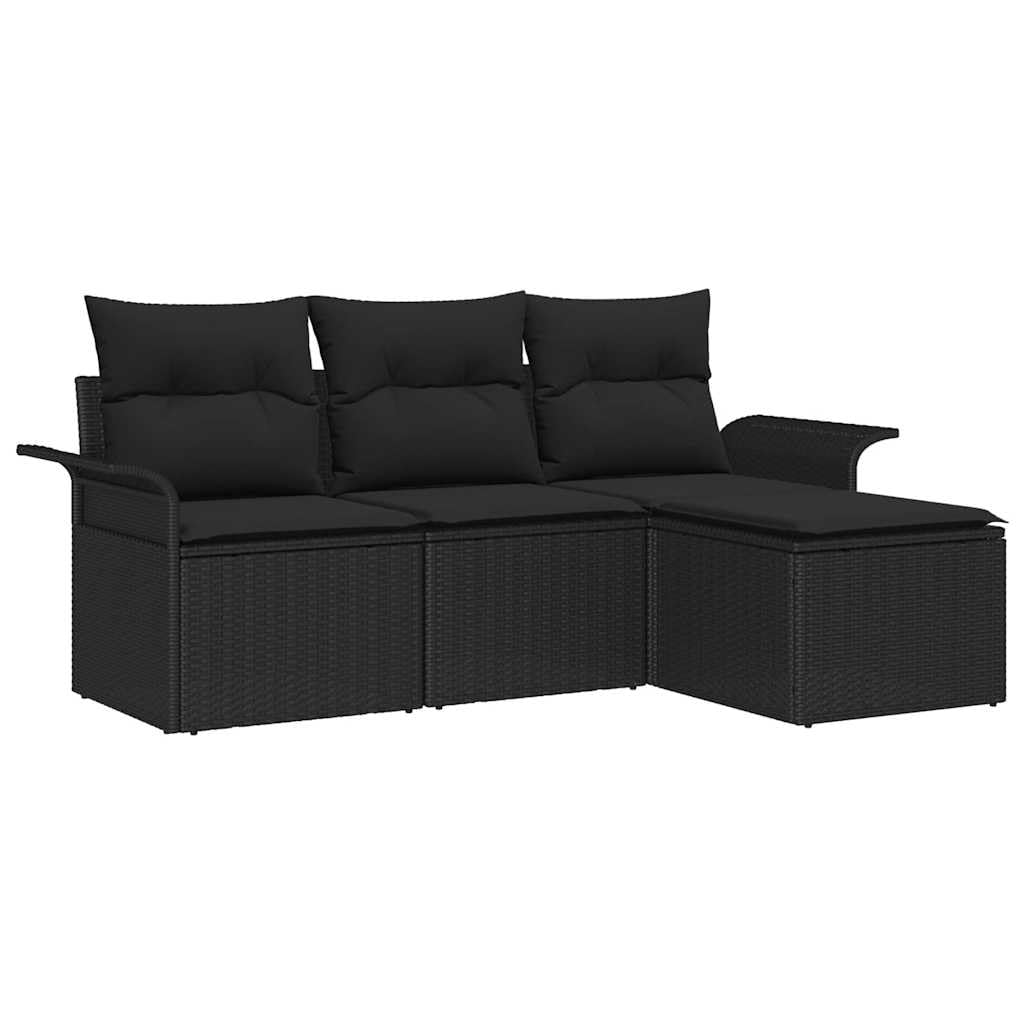 Salon de jardin modulaire en rotin synthétique noir pour sublimer vos soirées sur la terrasse