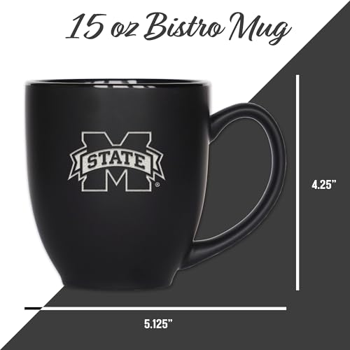 Image of Rico Industries NCAA Primary 15-Oz Personalized Matte Black Bistro Mug - for Hot or Cold Drinks
