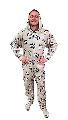 Image of Forever Lazy Footed Adult Onesies, One-Piece Pajama Jumpsuits for Men and Women, Unisex. with Detachable Feet.