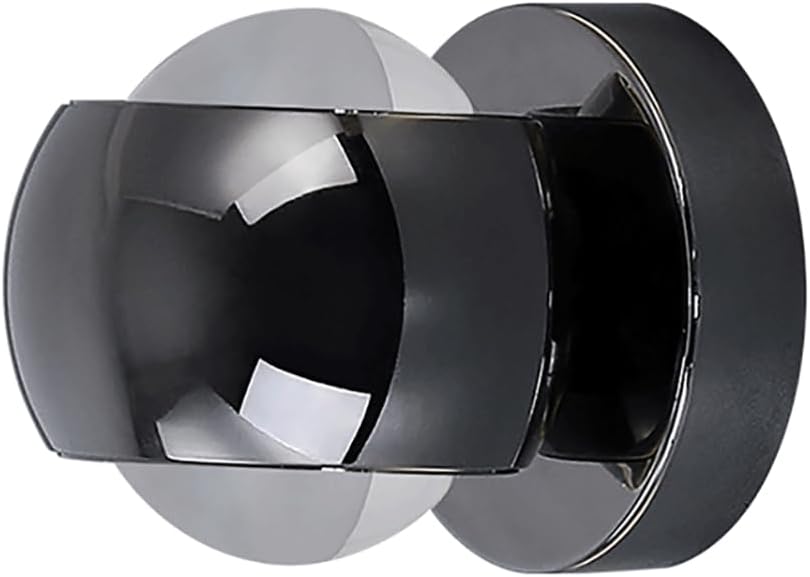 Applique Murale Boule En Métal Avec Finition Plaquée Noir Nacré, Appliques Murales Boule De Verre Pour Chevet De Chambre À Coucher, Applique Murale D'Éclairage Led Haut Et Bas 10W, Appliques M