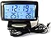TXYFYP 2 in 1 Kit Voiture Électronique Horloge Thermomètre,Affichage Numérique,Intérieur et Extérieur Double Température Mesure Outil avec Rétro-éclairé Fonction - Noir, Free Size
