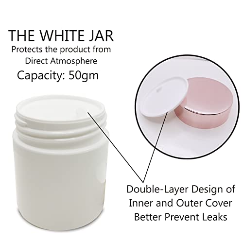 Image of Zenvista Empty White Cosmetics Jar with Rose Gold Cap for Cream- 50gm[ZMJ16][Pack of 3 ]