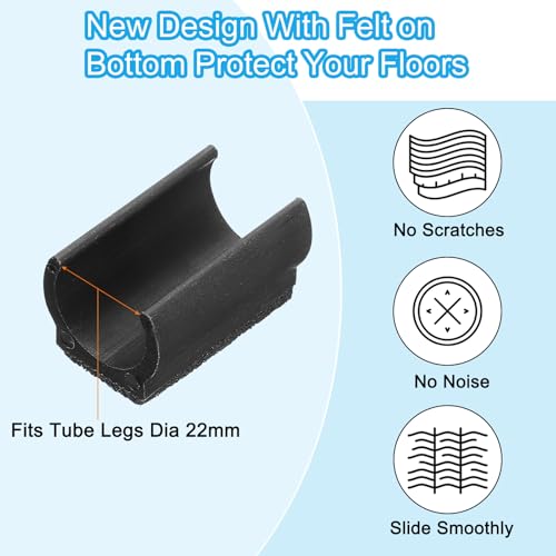 Protectores de patas de silla en forma de U rectangular con fieltro de PATIKIL 6