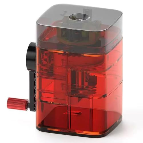 鉛筆削り 手動 ミニ オフホワイト シンプルデザイン シャープナー 手動式 6-8mm対応 色鉛筆 デッサン 小学生用 折れ芯防止 高速切削 5000回耐久 プレミアムメタル仕上げ 入学祝い 美術 オフィスに 美術 文房具 入学祝い (Cレッド)