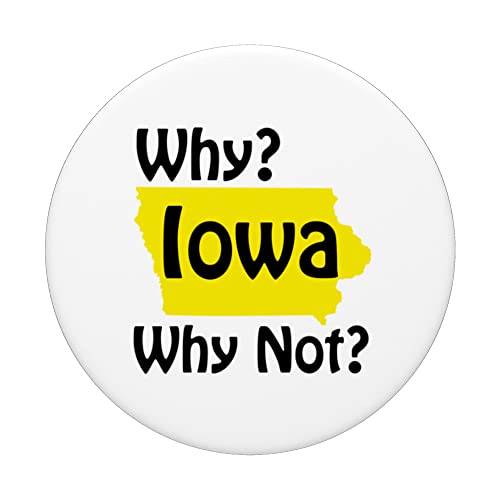 Why Iowa? Why Not? PopSockets Swappable PopGrip, Black - Image 3