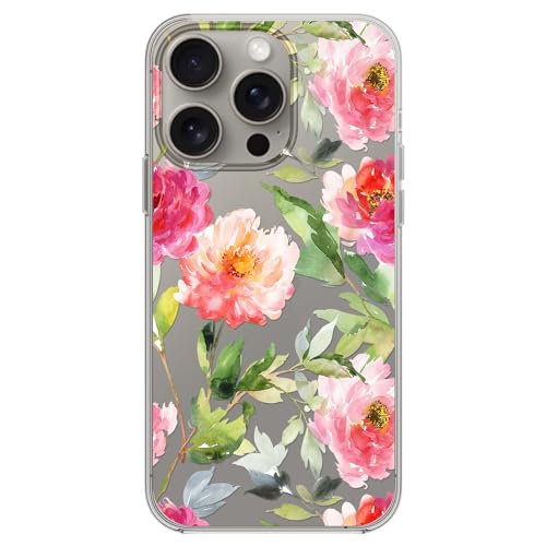 Coque iPhone 15 Pro Max fleur rose anti-rayures et légère - 3