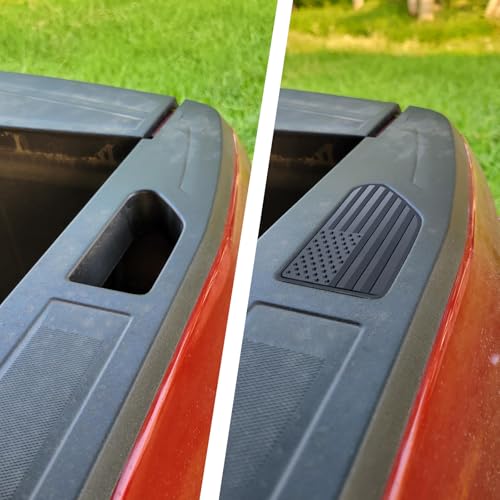 Image of Bed Rail Stake Pocket Covers for GMC Chevy Silverado Sierra 1500 2019-2024 2025 2026, GMC Sierra 2500 3500HD 2020-2024 2025 2026, Truck Caps Rear Holes Plugs Covers Black