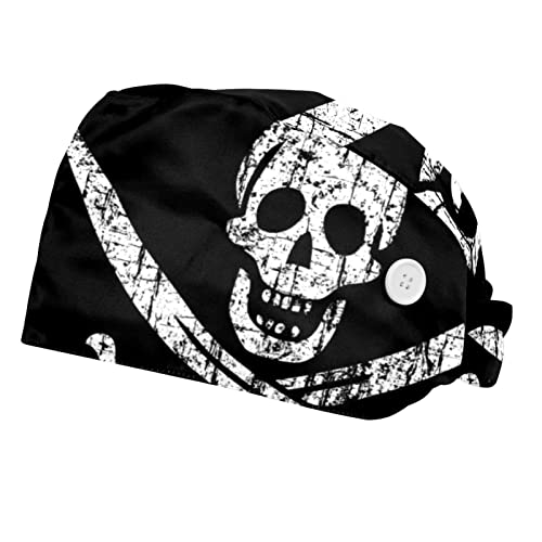 Chapeaux bouffants ajustables pirate Jolly Roger pour éliminer la sueur au travail