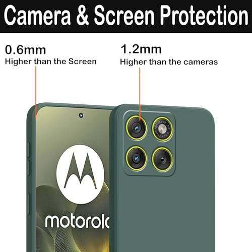 Image of amazon basics Back Cover for Moto Edge 70 5G | Ultra Slim Soft Rubberised Case | Matte Silicone Flexible Mobile Case | Camera Protection - Green