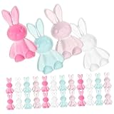 Operitacx 80 Piezas De Accesorios De Conejo Animales Gato Conejito Peluche Blando Juguetes Antiestrés Cuentas De Animales Dijes De Parte Trasera Plana Pulseras De Cuentas De Resina
