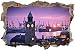 Naklejki ścienne 3D -- Hamburg Harbor miasto noc - sztuka ścienna dekoracyjne usuwalne winylowe naklejki ścienne do salonu, sypialni mural 70 x 110 cm