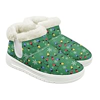 Jeiento Winter Snow Boots for Women Ladies Halloween Holiday Shoes Slip Resistant Comfortable Walking Bootis Flat Warm Fluffy Ankle Booties