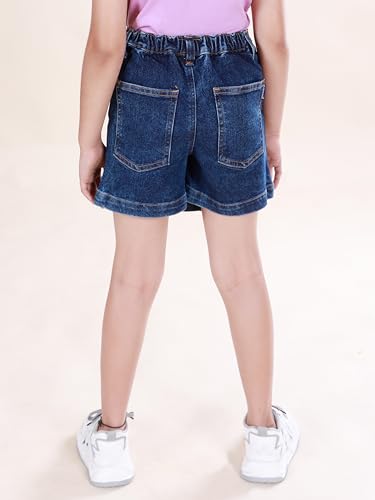 Image of KiddoPanti Girls Denim Over Lap Shorts