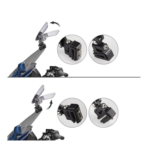Extension pare-brise moto réglable anti-vibration à clips universels - 3
