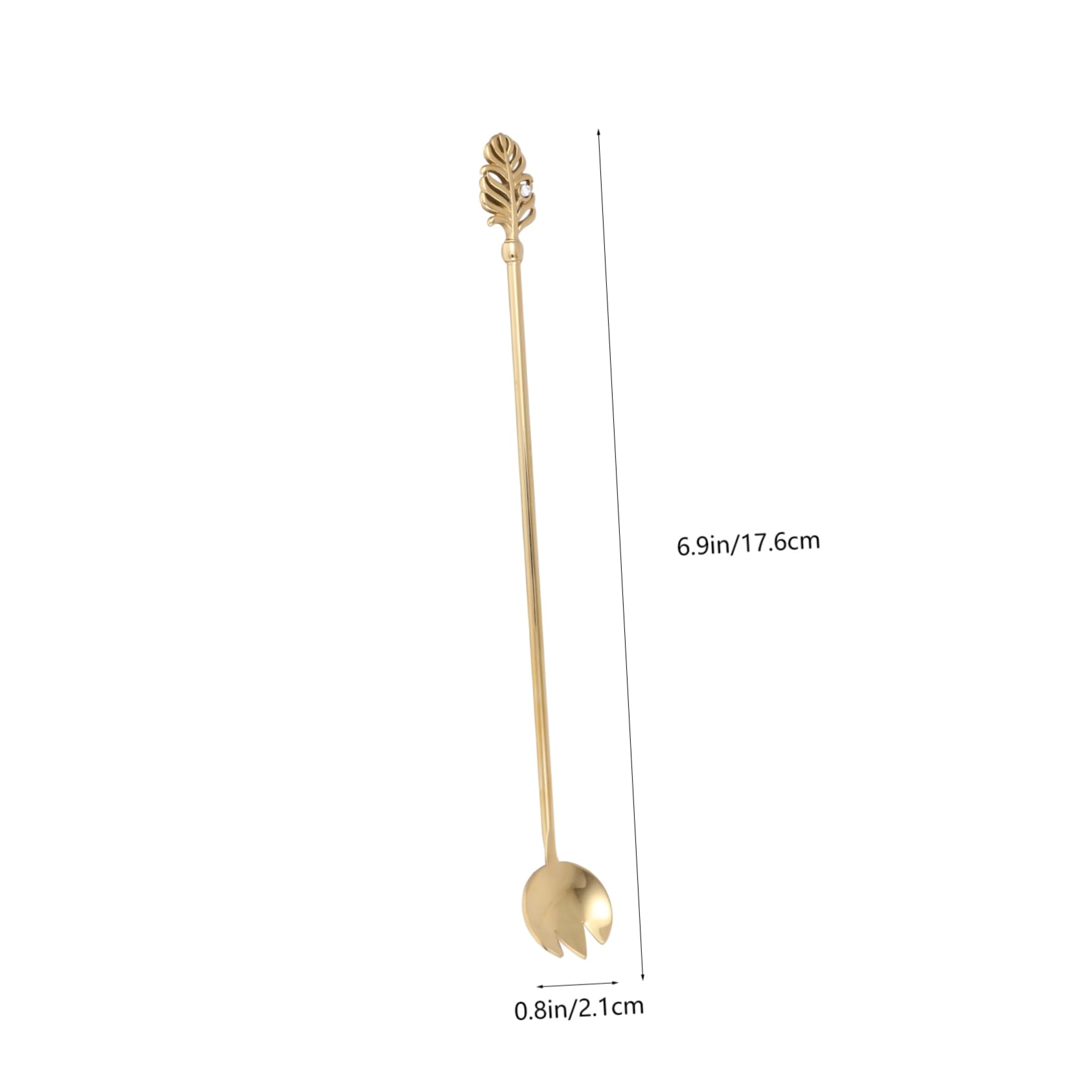 BRIGHTFUFU 1Pc Leaf Design Stainless Steel Salad Fork Elegant Kitchen Tableware for Serving Food Fork for Everyday Use Finish