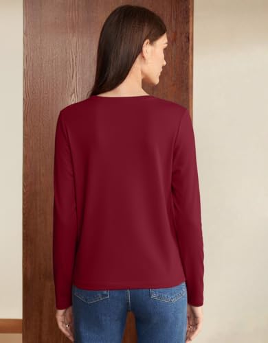 Image of JUNEBERRY Pure Cotton Round Neck Regular Fit Core Fashion Solid Full Sleeve T-Shirt for Women & Girls (Colors: Black, Cork, Green, Navy, Swanwhite & White)
