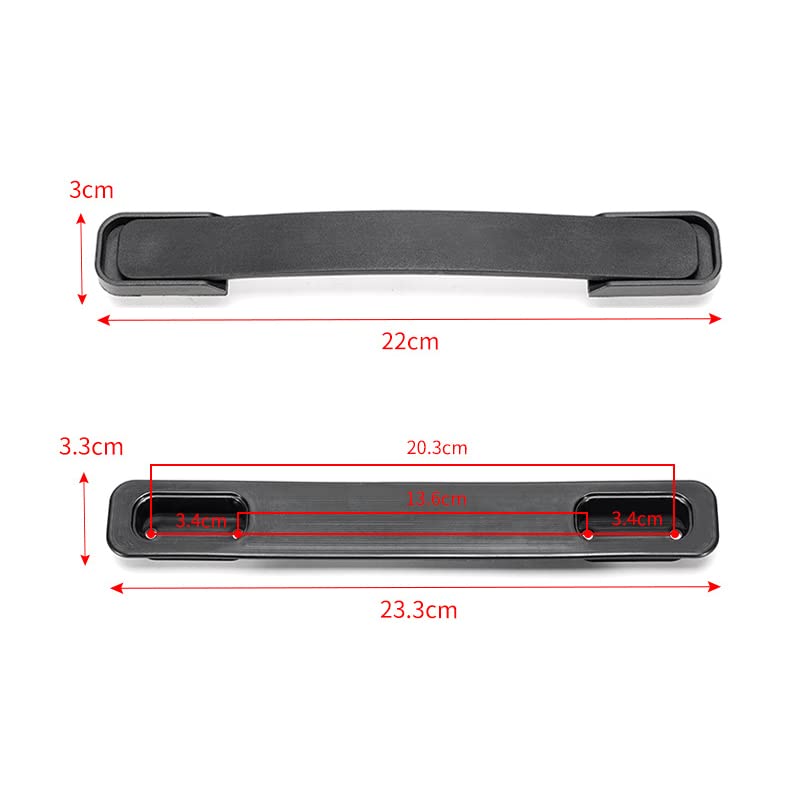 Image of Lasenersm 1 Piece Luggage Handle Replacement, 23.3 x 3.3cm, Black ABS Plastic Pull Handle Grip for Luggage Suitcase, Box, Case