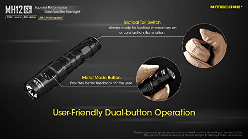 Nitecore Mh12Se 1800 Lumen Usb-C Rechargeable Tactical Flashlight With Lumentac Organizer #TOP6