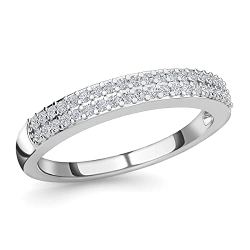 Shop Lc Diamond Rings For Women Platinum Plated 925 Sterling Silver Anniversary Wedding Band Ct 0.25 I3 Size 8 Birthday Gifts #TOP30