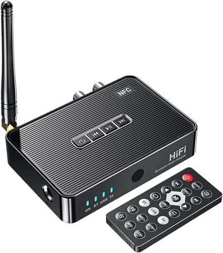 Image of Etzin Bluetooth 5.1 Audio Receiver Transmitter,Wireless Audio Adapter NFC to RCA Stereo Audio Amplifier for Home Music Streaming-EPL-1097WA.