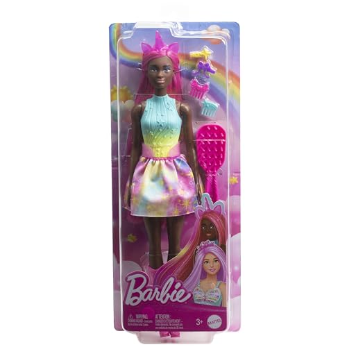 Barbie, Boneca Sortida Unicórnio ou Sereia, Cabelo Longo dos Sonho com Acessórios, Para meninas acim