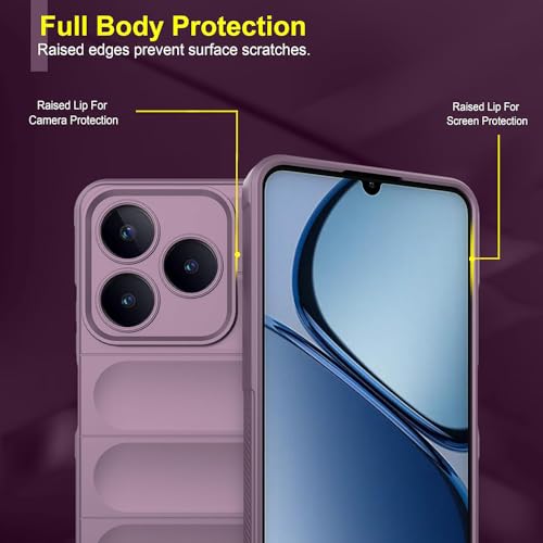 Image of Amazon Brand - Solimo Mobile Cover for Realme C63 4G / Narzo N63 4G | Full Camera Protection | Liquid Silicon Case | Flexible Bumper Case for Realme C63 4G / Narzo N63 4G (Purple)