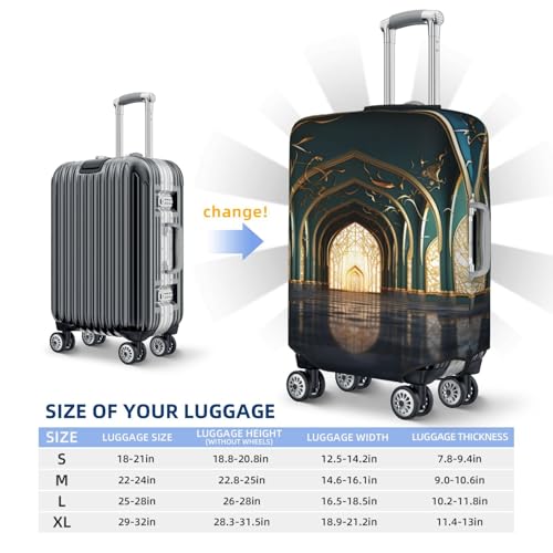 Luggage Cover For Travel Elastic Suitcase Cover Islamic Mosque Luggage Covers Fashion Suitcase Protector Thickened Baggage Cover Dustproof Suitcase Sleeve Fits 18-32 Inch Luggage2