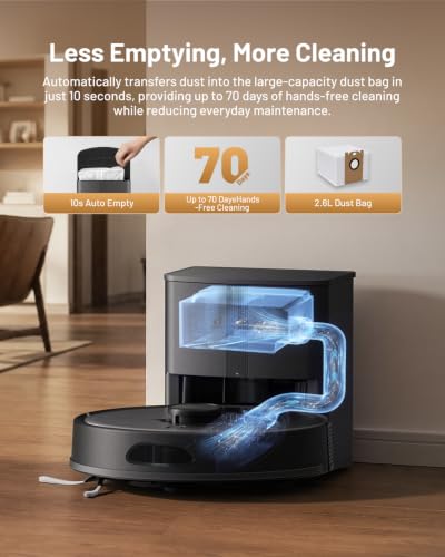 Azomabox Robot Vacuum and Mop, 8000Pa Robot Vacuum with Self Empty Station, LiDAR Navigation, Multi-Level Mapping, App & Alexa Control, Robotic Vacuum Cleaner for Pet Hair (Black) - image 4