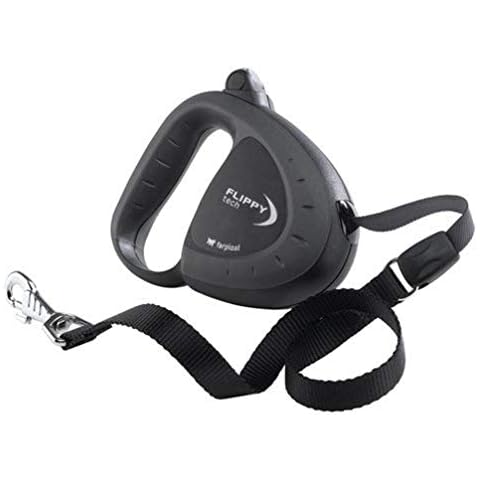 Ferplast Flippy Tech Retractable Lead Tape, Medium, Black Cover