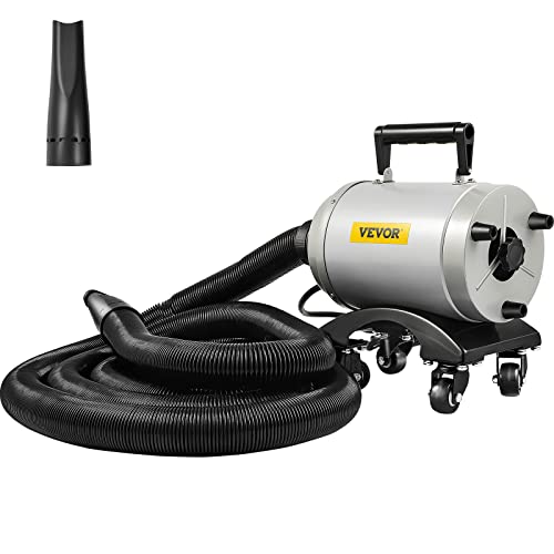 Vevor Car Air Dryer Blower, 5.0Hp Powered Temp High Velocity Car Dryer Air Blower 180 Cfm 110V 5-20P (20A) Plug, W/Casters & 20 Ft Flexible Hose & 2 Air Jet Nozzles For Car Wash Water Drying Machine #TOP19