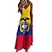 KAOEOSI Colombia Coat of Arms Flag Colombian Flags Women's Ankle Length Dress Summer Maxi Long Dresses Sleeveless Strap Sundress L