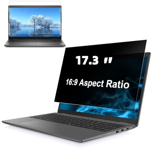 Hoktods 17.3 Inch 16:9 Laptop Privacy Screen Filter, Computer Monitor Privacy Shield, Anti Scratch Anti Spy Anti Glare Blue Light Screen Protector