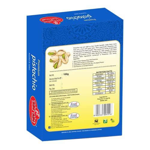 Image of YUM YUM Roasted Salted Pistachios 200g (Pack of 2-100g Each)
