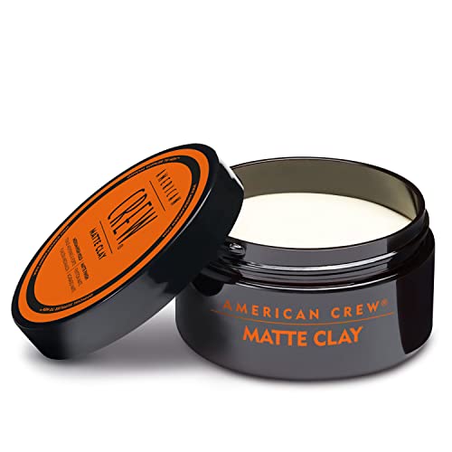 Image of AMERICAN CREW Men's Fiber Cream, Like Hair Gel with Medium Hold & Natural Shine, 3.3 Fl Oz & Men's Hair Matte Clay, Like Hair Gel with Medium /High Hold, 3 Oz (Pack of 1)