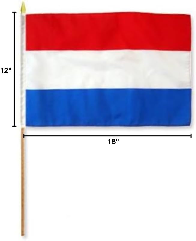 One Dozen Luxembourg 12x18in Stick Flags.