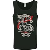 Outlaw - Canotta Smanicato Canottiera da Motociclista da Uomo, Taglia XL, Colore: Nero, XL