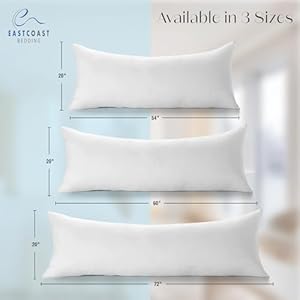 East Coast Bedding 1090 Blend 20×54 Inch Body Pillow Embrace Blissful Sleep with Premium Down Feather Softness and Support