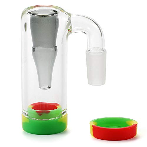 YHYPY 5Inch Glass Accessories Can be reused 14mm 90 Degree and Silicone Container (14mm Male)