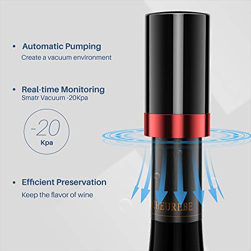 Quntis Electric Wine Bottle Stopper, Automatic Vacuum Wine Saver, Wine Bottle Plug with Silicone, Reusable Wine Corks, Decorative Wine Preserver, Bottle Sealer Keeps Wine Fresh, Best Gift Accessories - Thumbnail 2