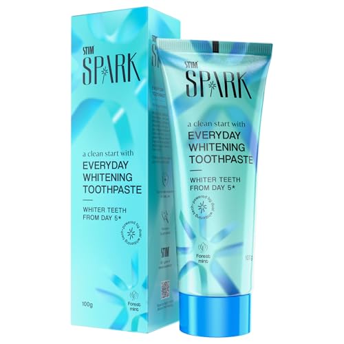 Image of STIM Spark Everyday Whitening Toothpaste | Whiter teeth from day 5 | Oral Beauty | Enamel safe whitening | Removes tough stains | Dual whitening tech