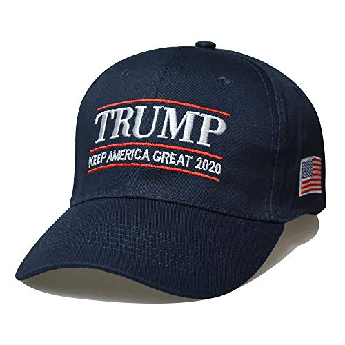 CHUNG Trump 2020 Hat Keep America Great KAG I Make America Great Again MAGA Embroidered USA Flag, KAG2020, Navy