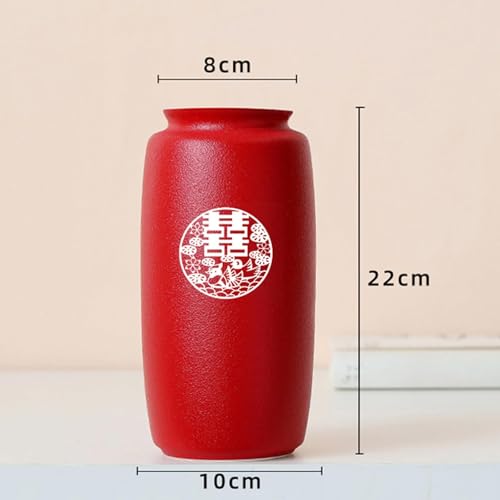 Vase en céramique rouge moderne comme objet de décoration d'étagère - 3