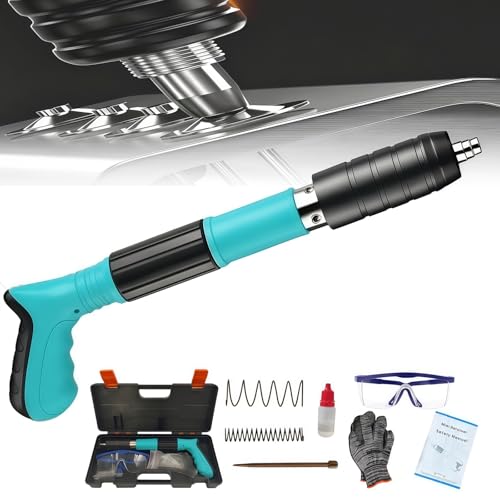 Concrete Nail Gun Kit 5 Speed Adjustable Manual Steel Nail Gun Heavy Duty Portable Wall Fastening Tool for Concrete Brick Wood Wall Anchor Nailer Mini Nail Gun for Household Woodworking & Decor